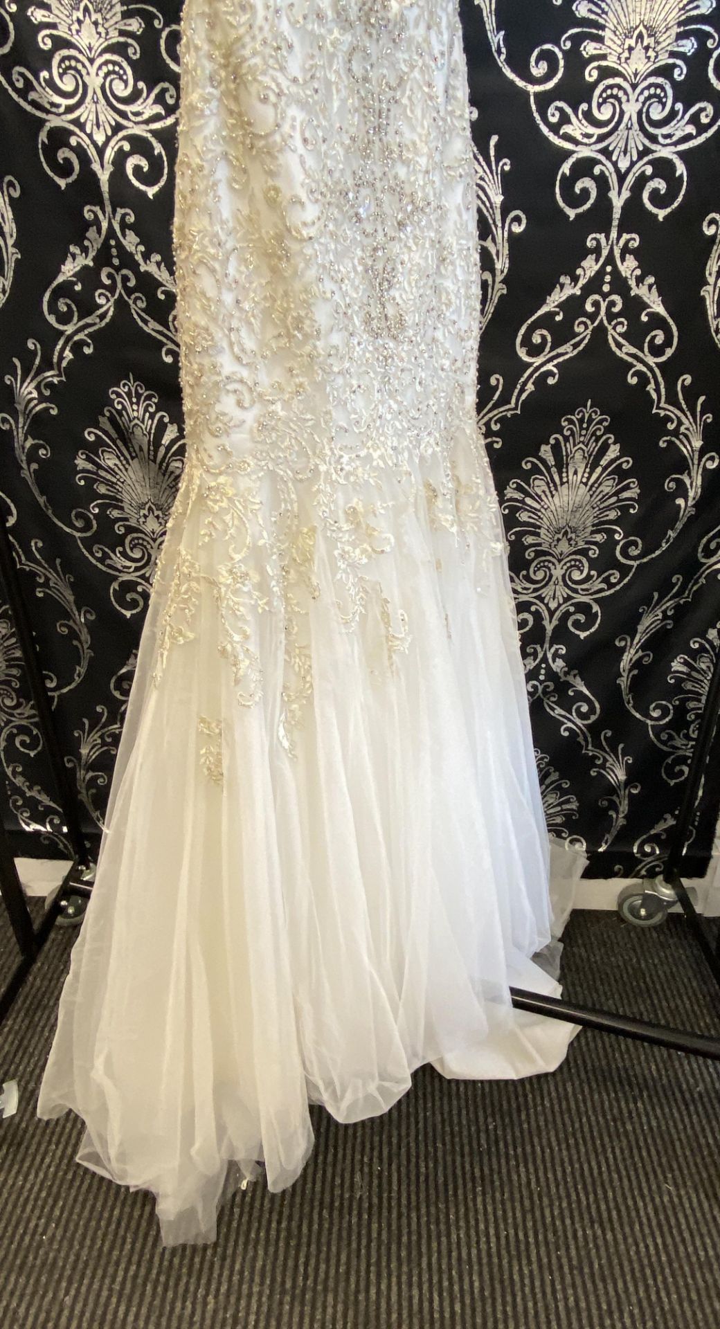 1 x ALLURE '9275' Timeless Strapless Lace And Chiffon Mermaid Designer Wedding Dress RRP £2,250 UK12 - Image 6 of 11