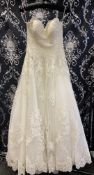 1 x ALLURE ROMANCE '2959' Exquisite Strapless Lace Overlay Designer Wedding Dress RRP £1,850 UK14