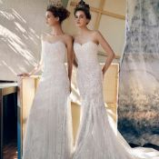 1 x LUSAN MANDONGUS Gorgeous Strapless Lace Fishtail Designer Wedding Dress RRP £2,310 UK12