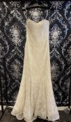 1 x LUSAN MANDONGUS/ LM 'Verna'Beautiful Strapless Lace Fishtail Designer Wedding Dress RRP £2,500