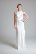 1 x DAVID FIELDEN '8813' Elegant High Neck Biased Cut Designer Wedding Dress RRP £2,440 UK14