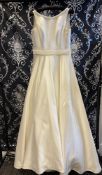 1 x MIA MIA 'Estelle' Timeless Satin Empire Line Designer Wedding Dress Bridal Gown RRP£1,000 UK12