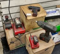 2 x Snap On Impact Wrench Guns With Chargers and Batteries