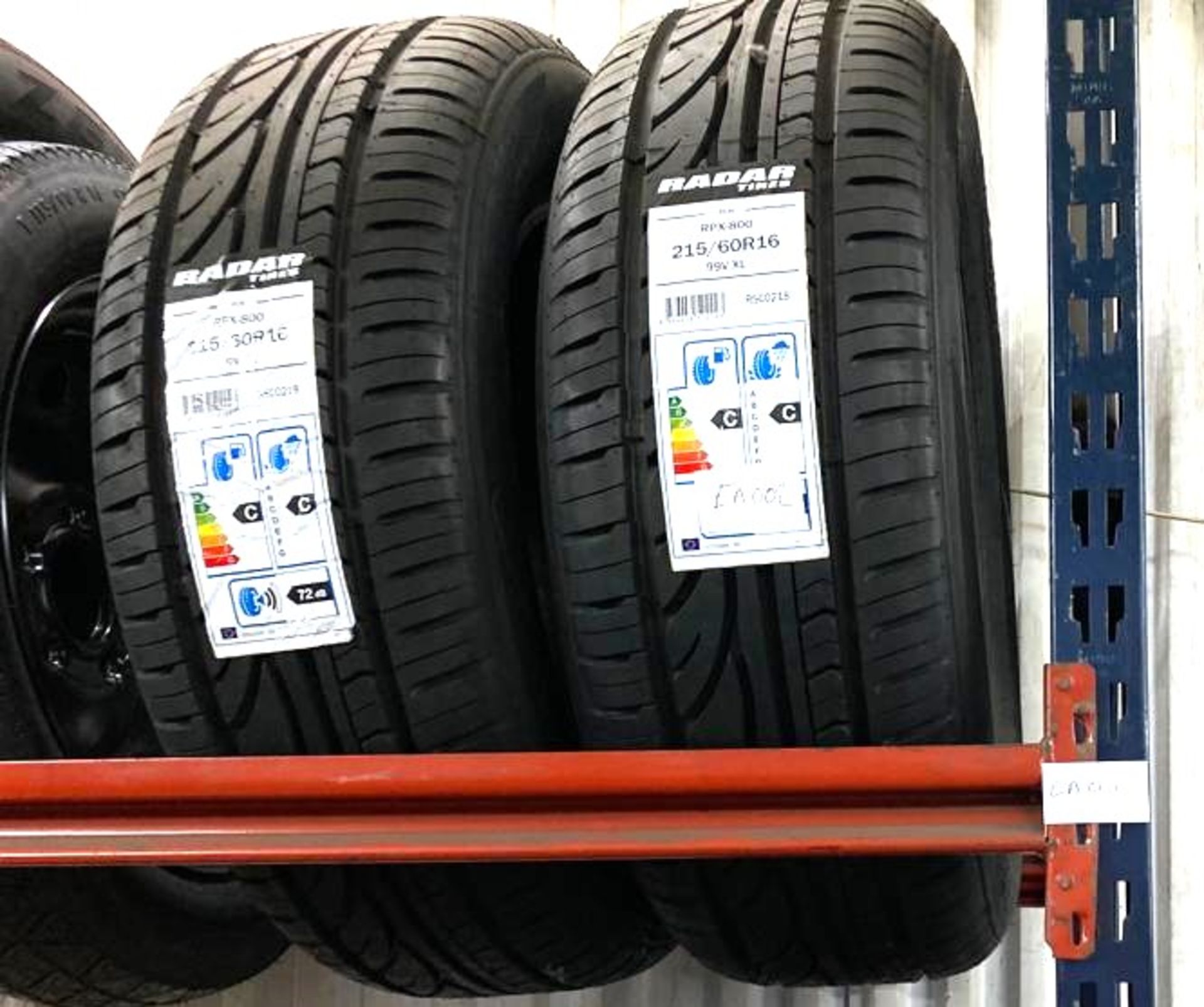 2 x Radar Motor Vehicle Car Tyres - Size: 215/60R16 99VXL - New and Unused - Image 2 of 2