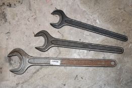 3 x Large Industrial Spanners