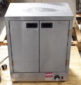 1 x Victor Commercial Kitchen Warming Cabinet - Stainless Steel With Two Hinged Doors - 240v