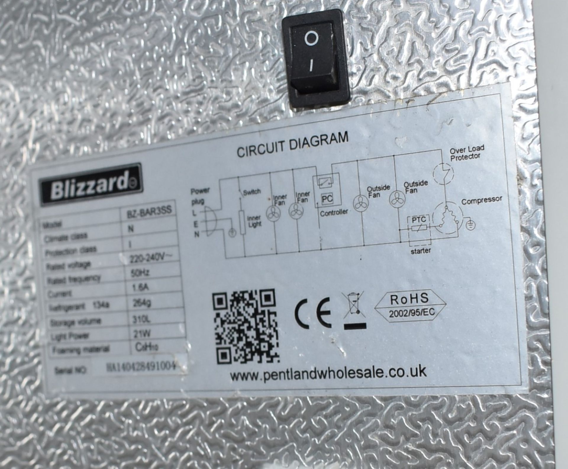 1 x Blizzard Triple Door Backbar Bottle Cooler - Stainless Steel Exterior - 293 Bottle Capacity - Image 7 of 8