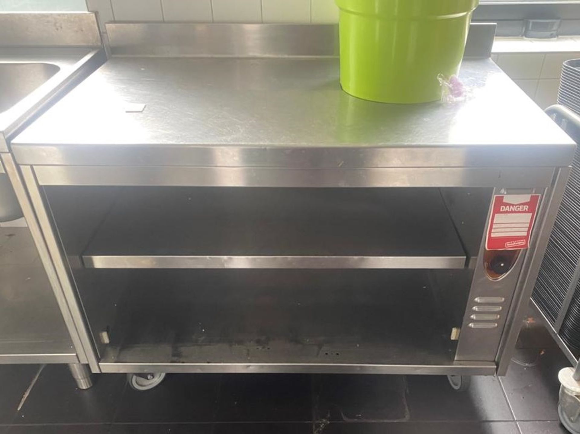 1 x Mobile Heated Cabinet With Prep Countertop