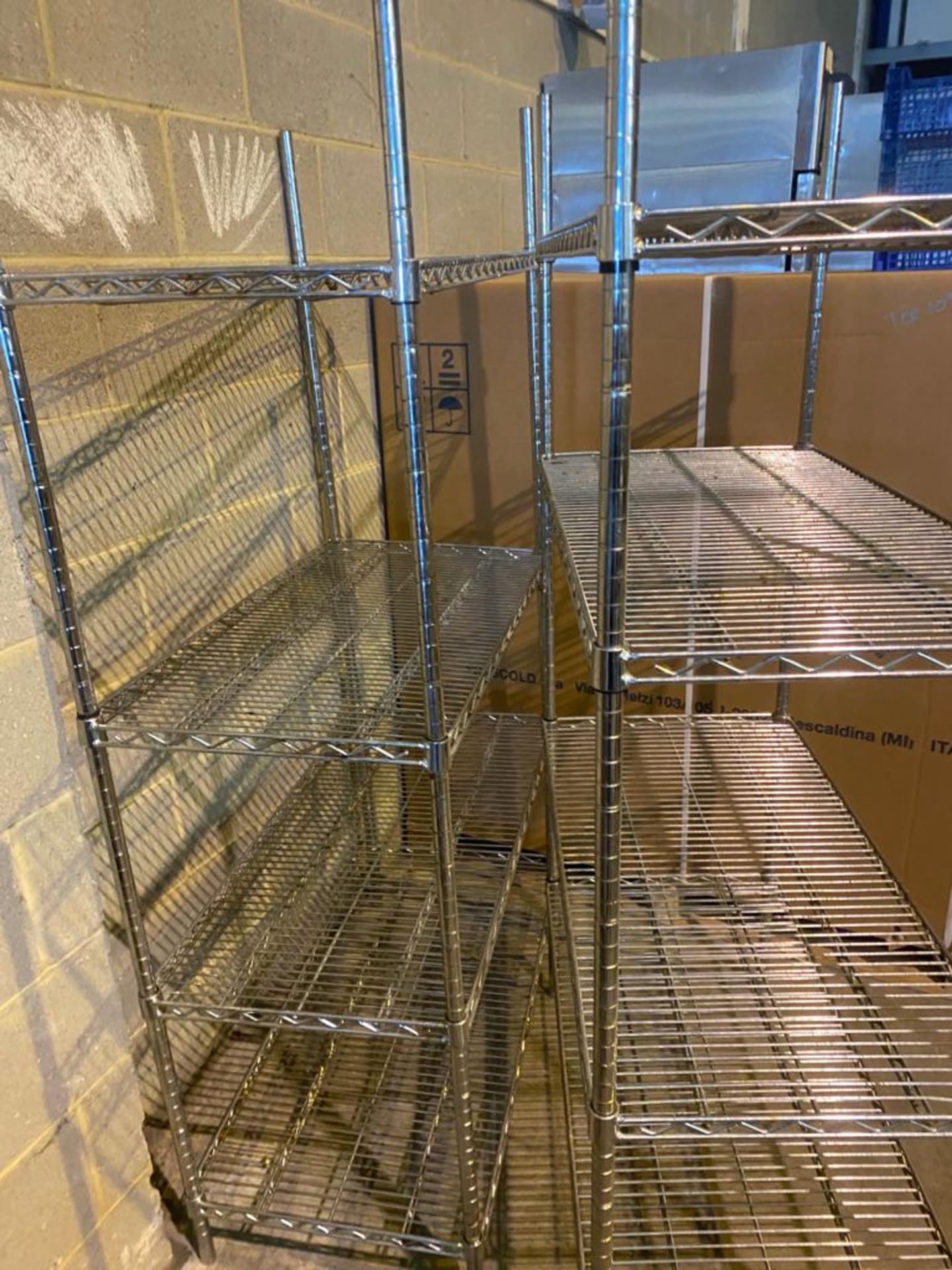 2 x Four Tier Wire Storage Shelves For Commercial Kitchens - Image 2 of 5