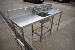 1 x Stainless Steel Single Bowl Sink Unit With Anti Spill Surface and Mixer Tap