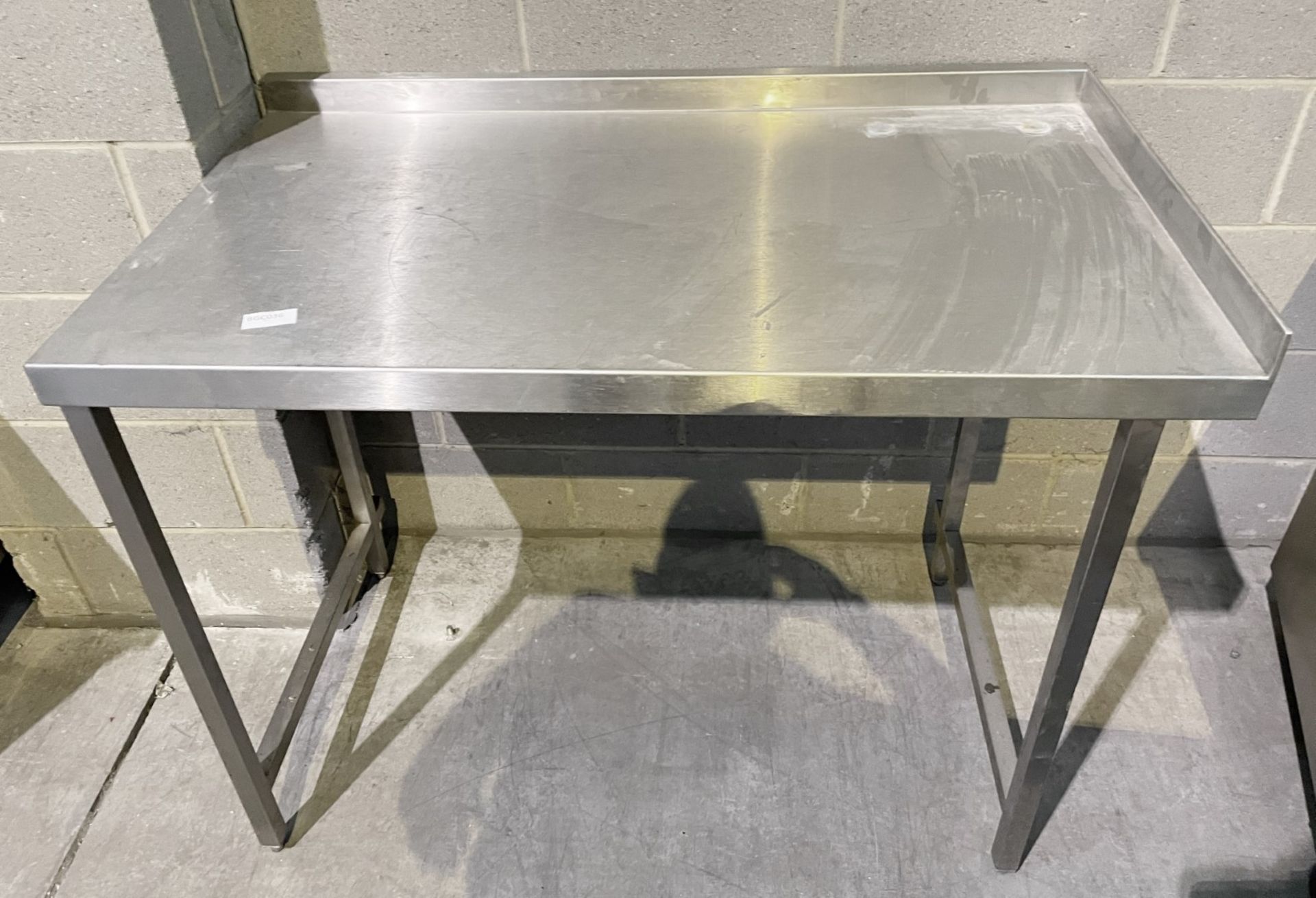 1 x Stainless Steel Commercial Prep Table With Corner Upstand - Dimensions: W118x70x87cm - Ref: - Image 2 of 5