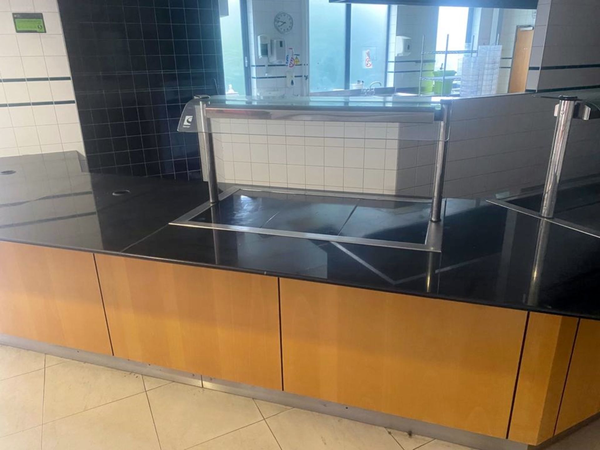 1 x Canteen Servery With Black Stone Work Surfaces and Drop in Heated / Chilled Appliances - Image 2 of 25