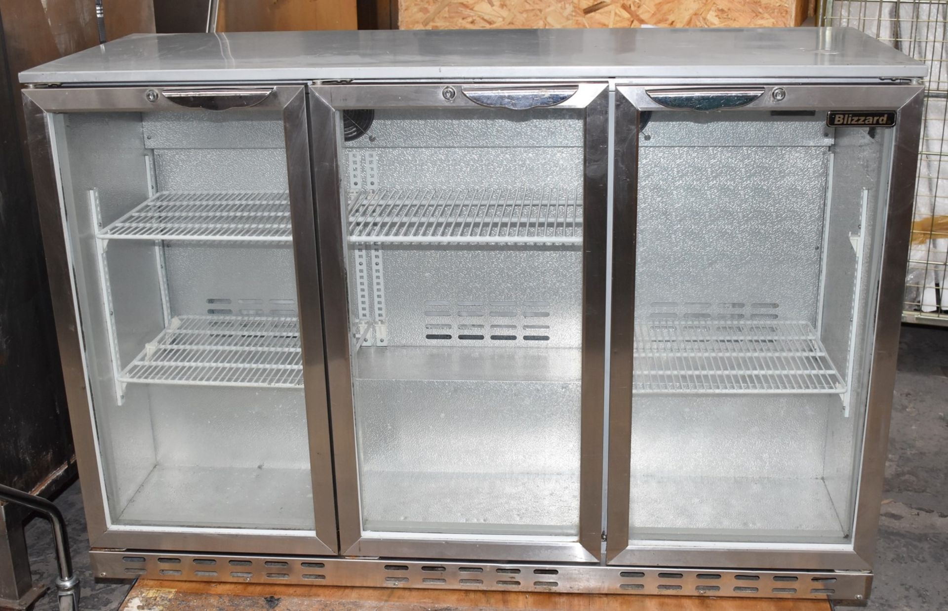 1 x Blizzard Triple Door Backbar Bottle Cooler - Stainless Steel Exterior - 293 Bottle Capacity - Image 6 of 8