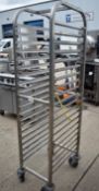 1 x Stainless Steel Tray Pan Racking Trolley