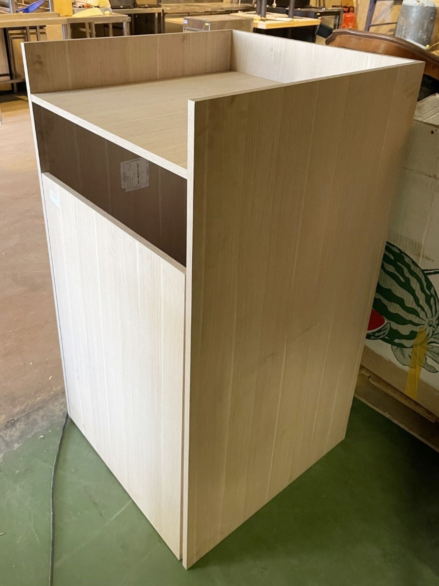 1 x Timber Bin Store And Counter For Restaurant - Approx 68x70x127cm - Ref: FGN040 - CL834 -