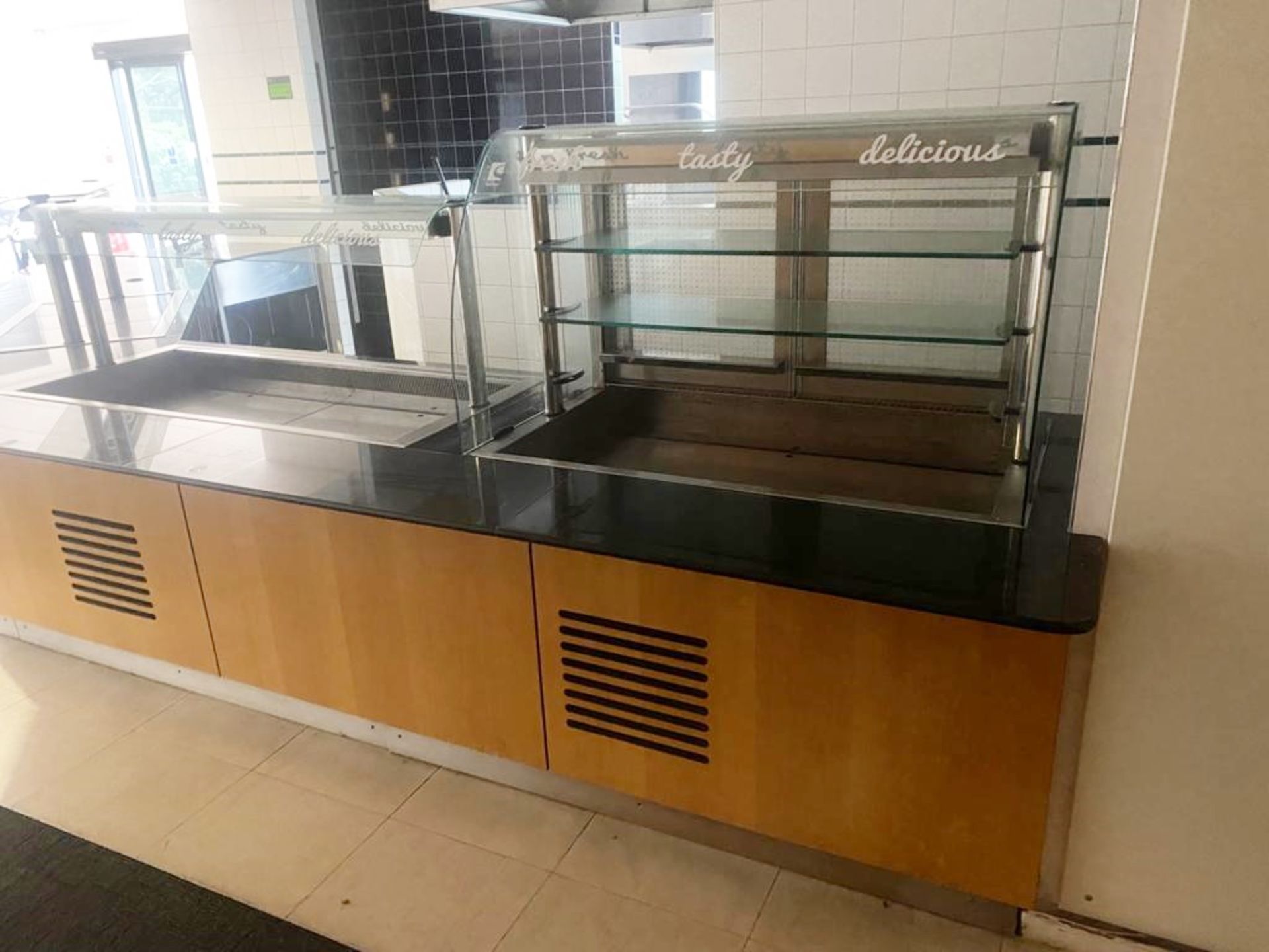 1 x Canteen Servery With Black Stone Work Surfaces and Drop in Heated / Chilled Appliances - Image 8 of 25