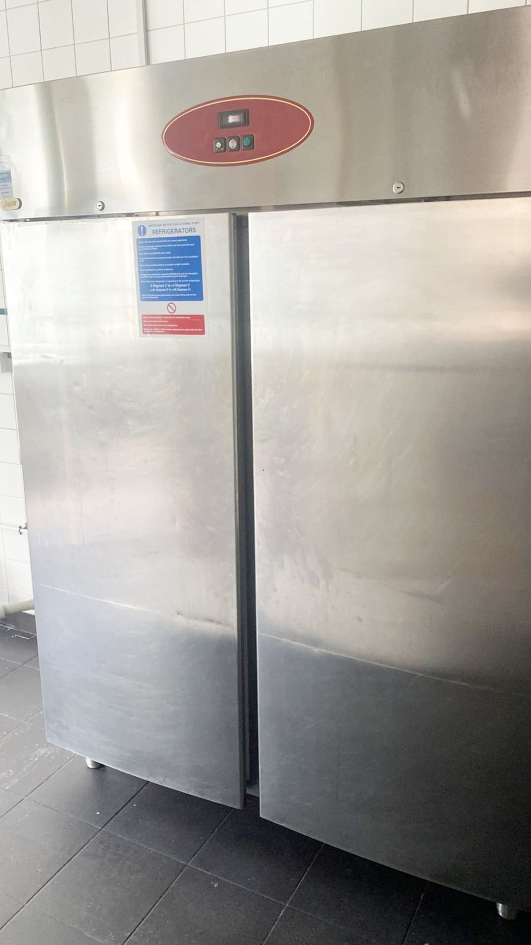 1 x Commercial Double Door Upright Refrigerator With Stainless Steel Exterior - Branded By Zoppas
