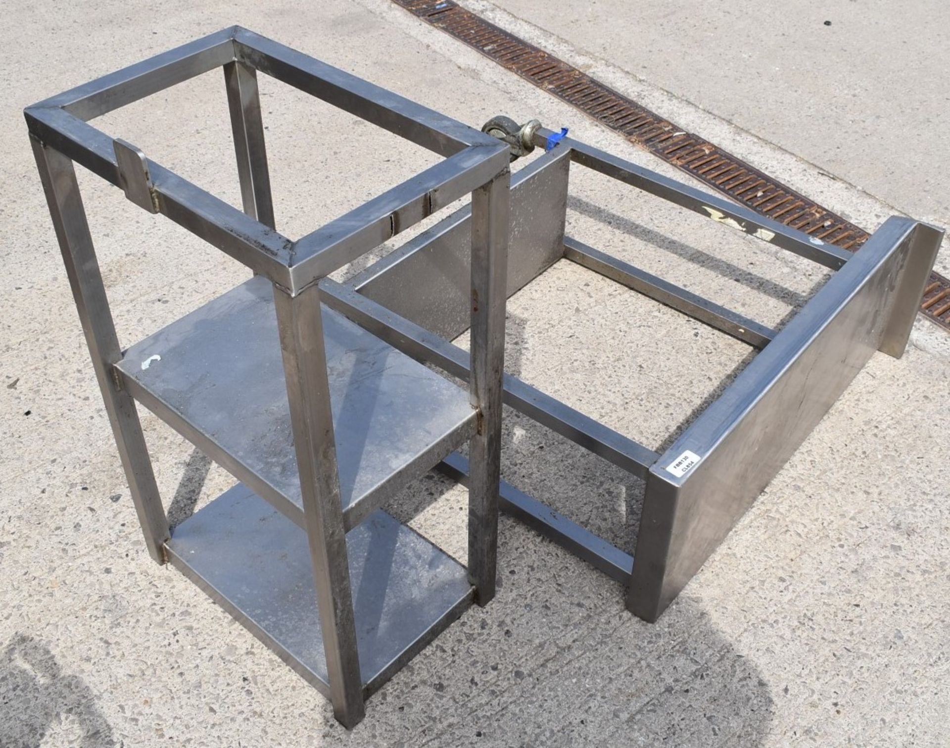 1 x Stainless Steel Inlet Prep Table With Castors and 1 x Stainless Steel Shelf Unit - Image 2 of 3