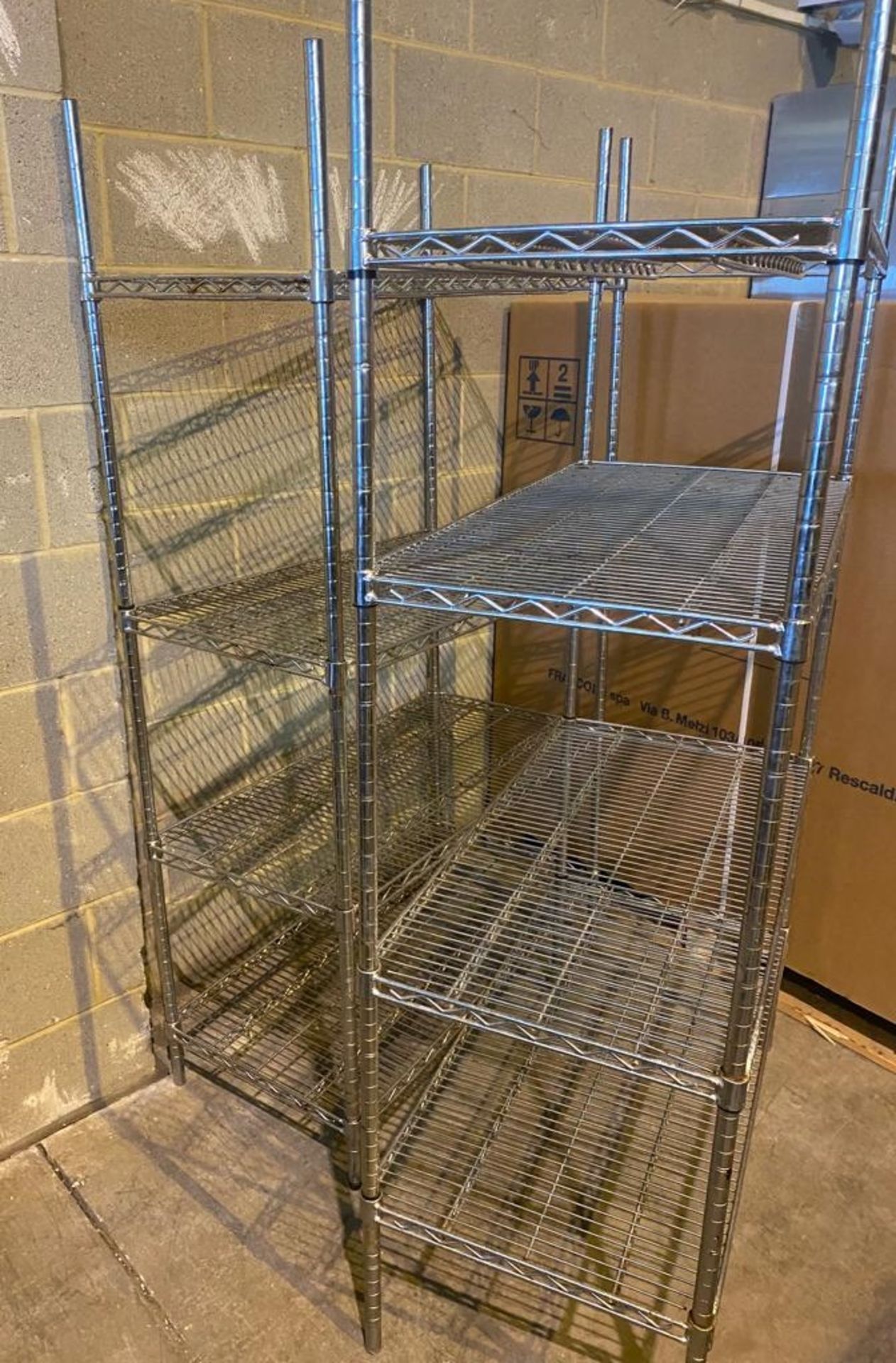 2 x Four Tier Wire Storage Shelves For Commercial Kitchens - Image 4 of 5