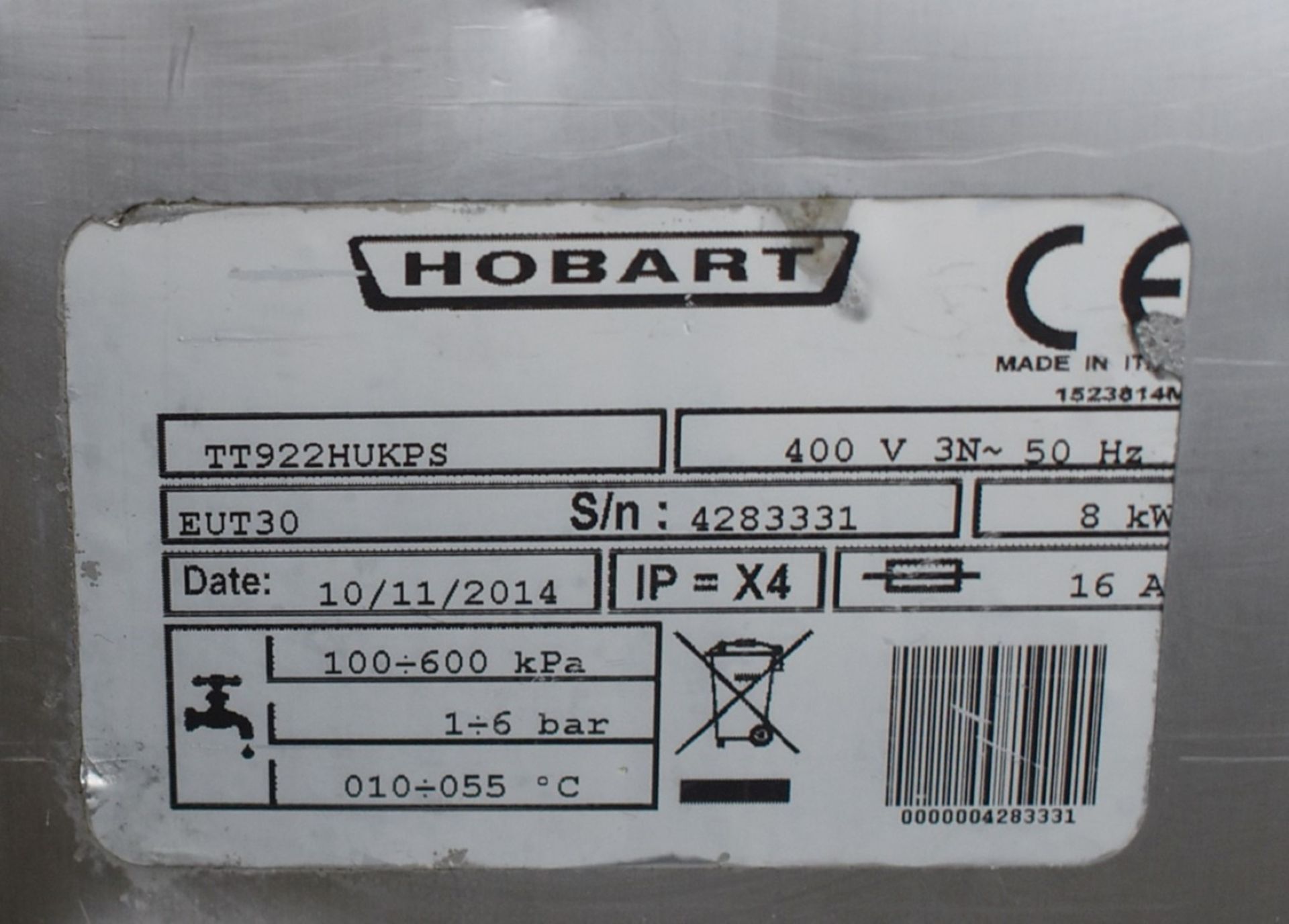 1 x Hobart Upright Heavy Duty Dishwasher For Oven Trays / Cooking Pans - 3 Phase - RRP £17,000! - Image 5 of 14