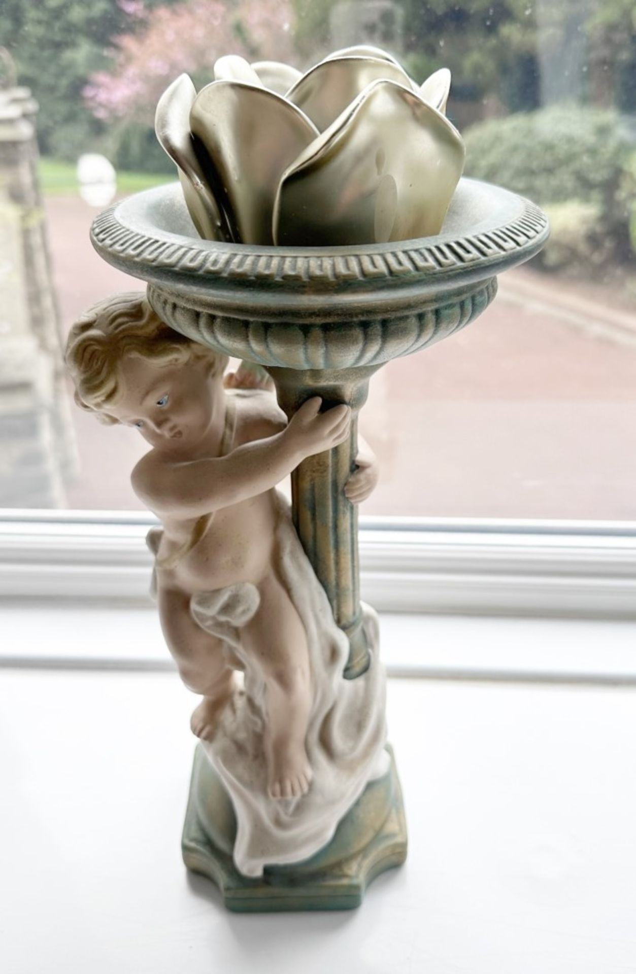 2 x Vintage French Porcelain Cherub Candle Holders - Image 2 of 9