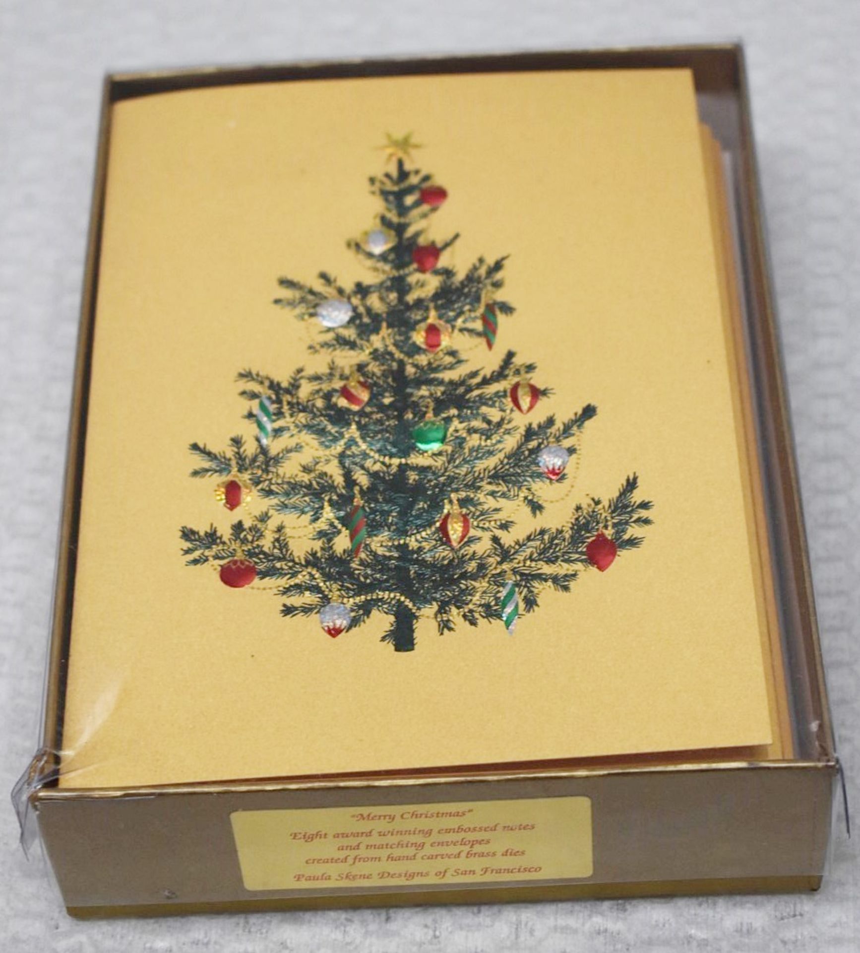 Set Of 8 x PAULA SKENE Designer Christmas Tree Greeting Cards - Original Price £45.00 - Ref: - Image 2 of 5