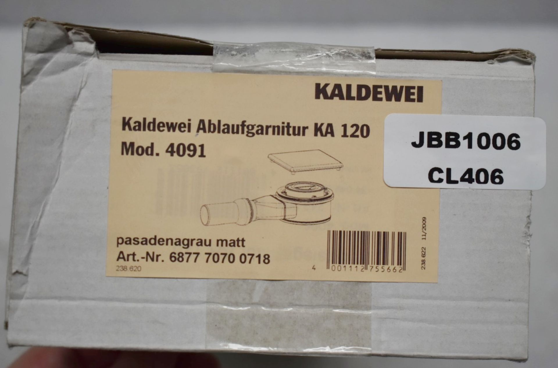 1 x KALDEWEI 'Conoflat' Enameled Horizontal Shower Waste Fitting, In Pasadena Grey (Mod.4091) - - Image 3 of 6