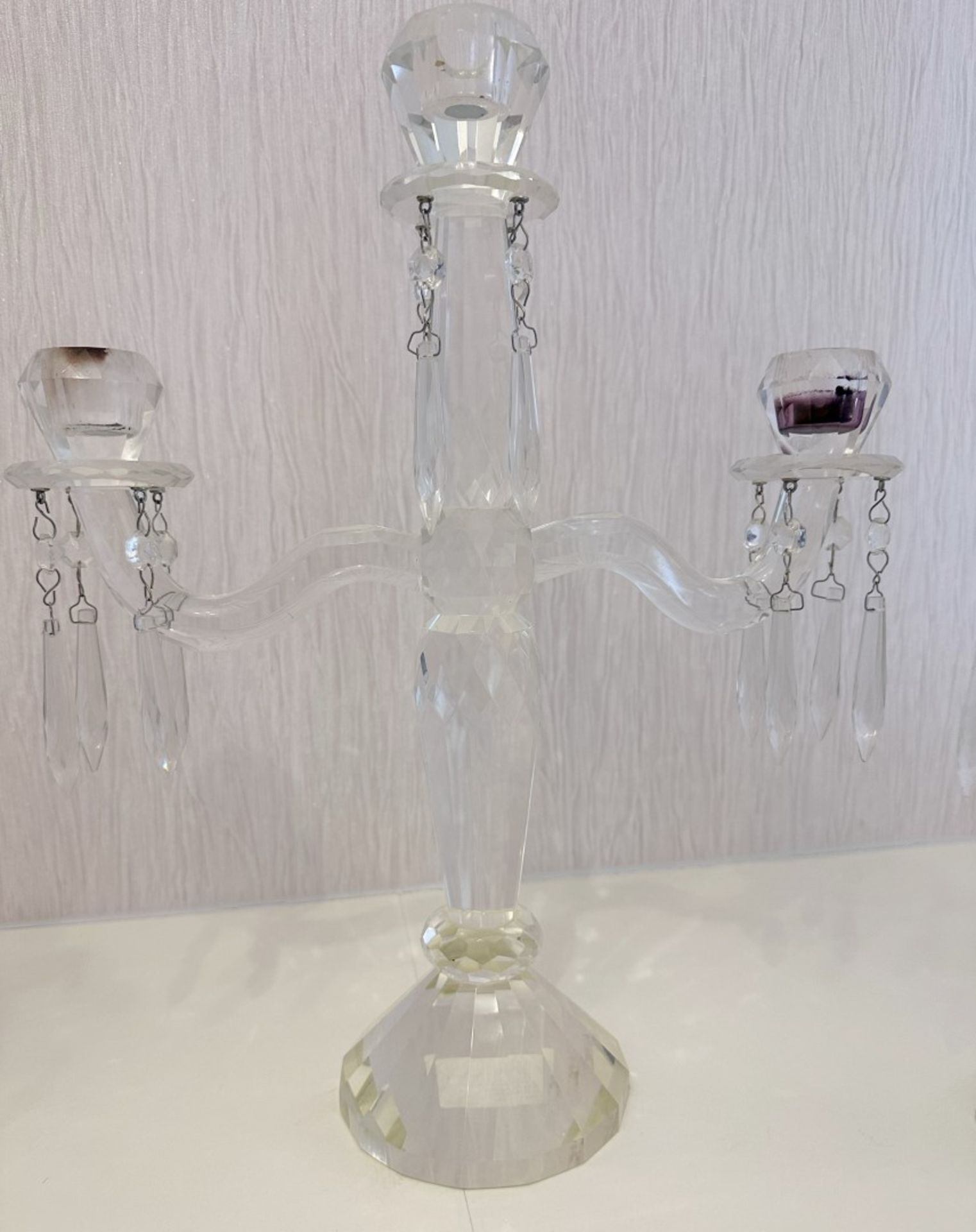 1 x Villeroy & Boch CRYSTAL 3 Piece Candelabra Set - Ref: SKBR022 - CL853 - NO VAT ON THE HAMMER - - Image 3 of 5