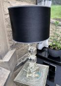 1 x CRYSTAL Lamp With Black Satin Shade