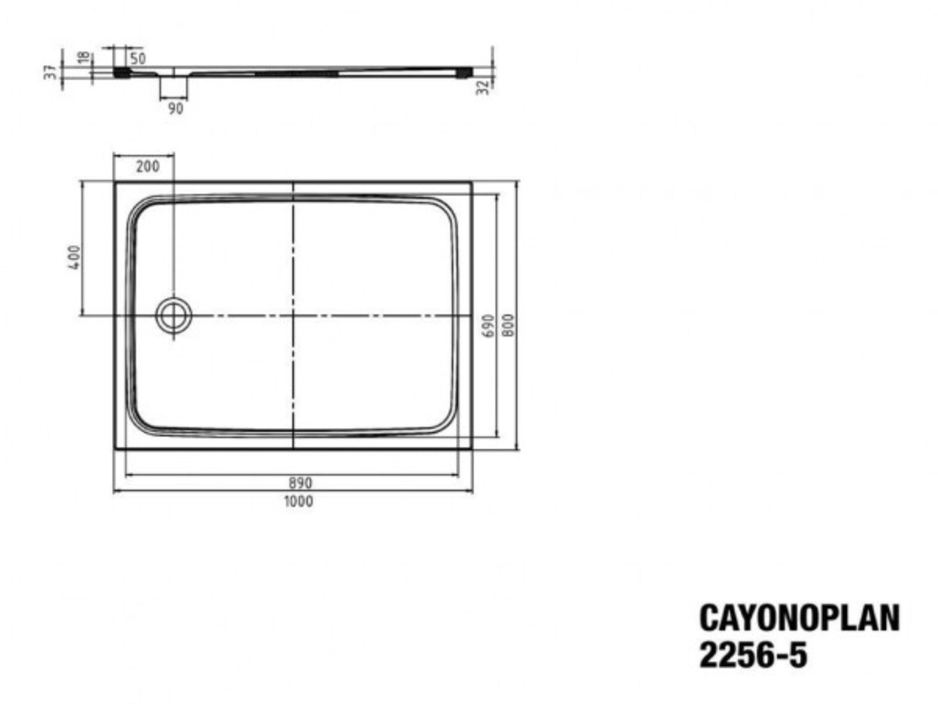1 x KALDEWEI 'Cayonoplan' Steel Enamel Rectangular Shower Tray, In Catania Matt Grey (Mod.2256- - Image 4 of 10