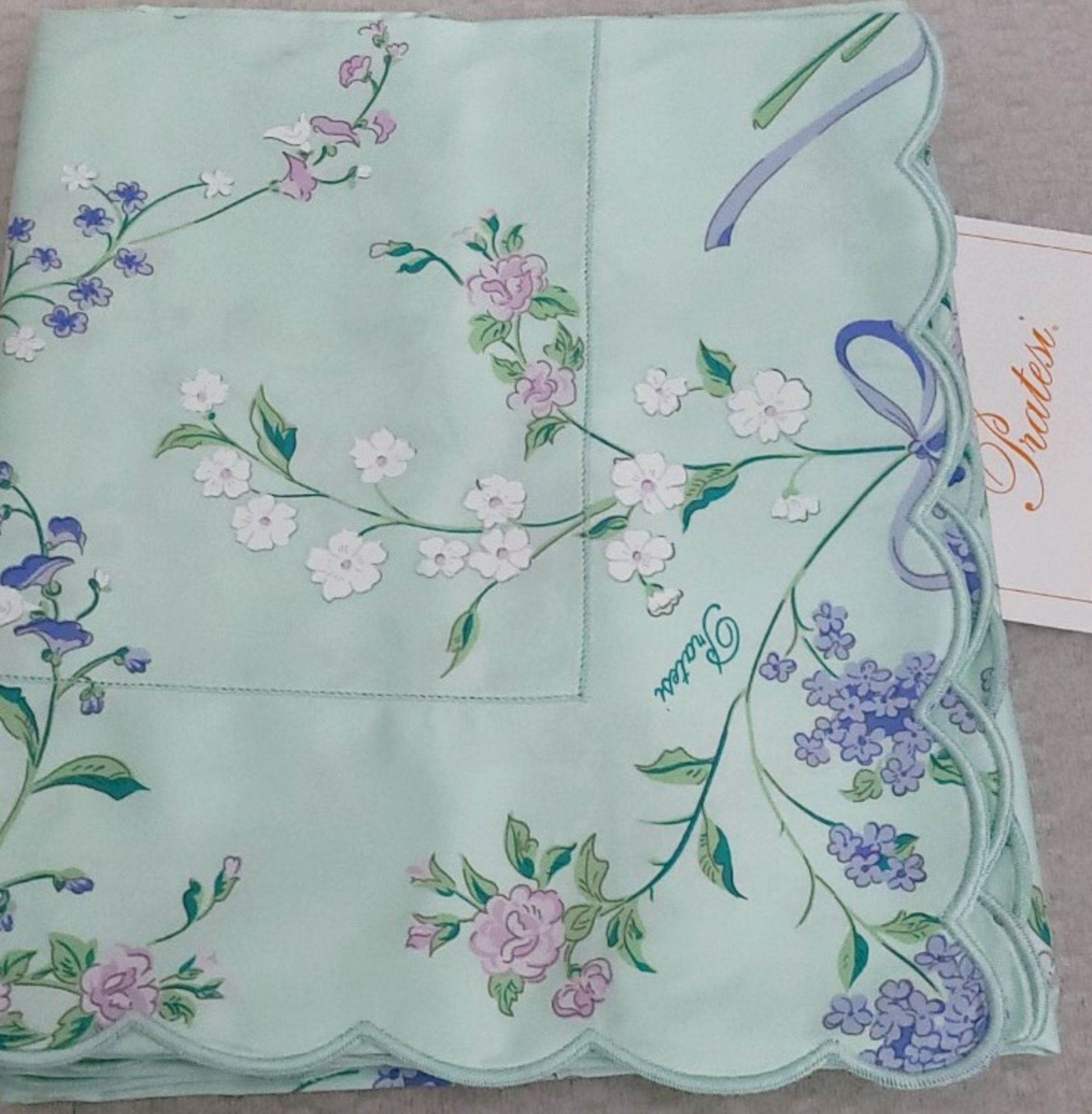 Set Of 2 x PRATESI 'Cina' Floral Print Luxurious Italian Made W/ Egyptian Cotton Sham In Aqua