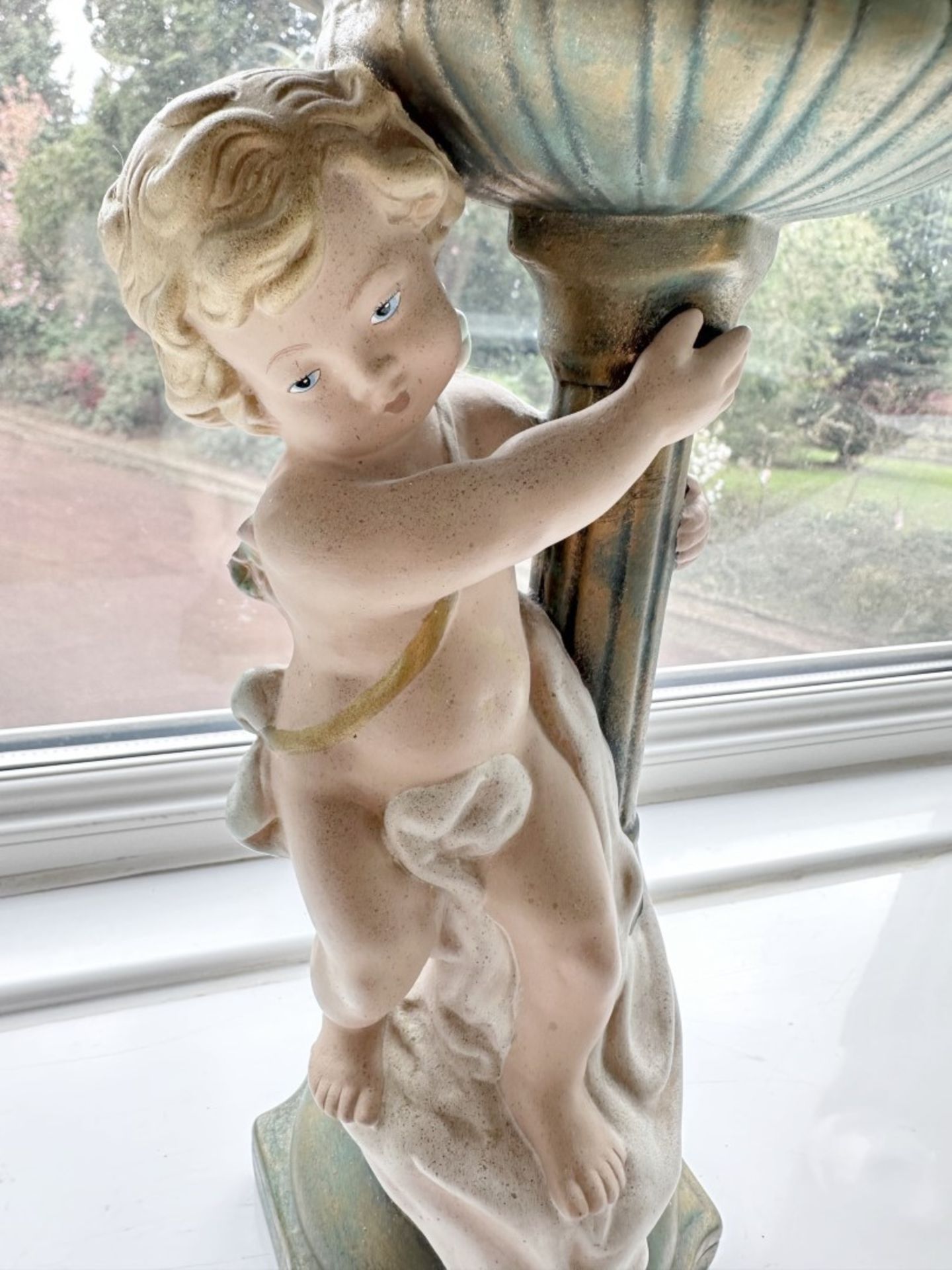 2 x Vintage French Porcelain Cherub Candle Holders - Image 3 of 9