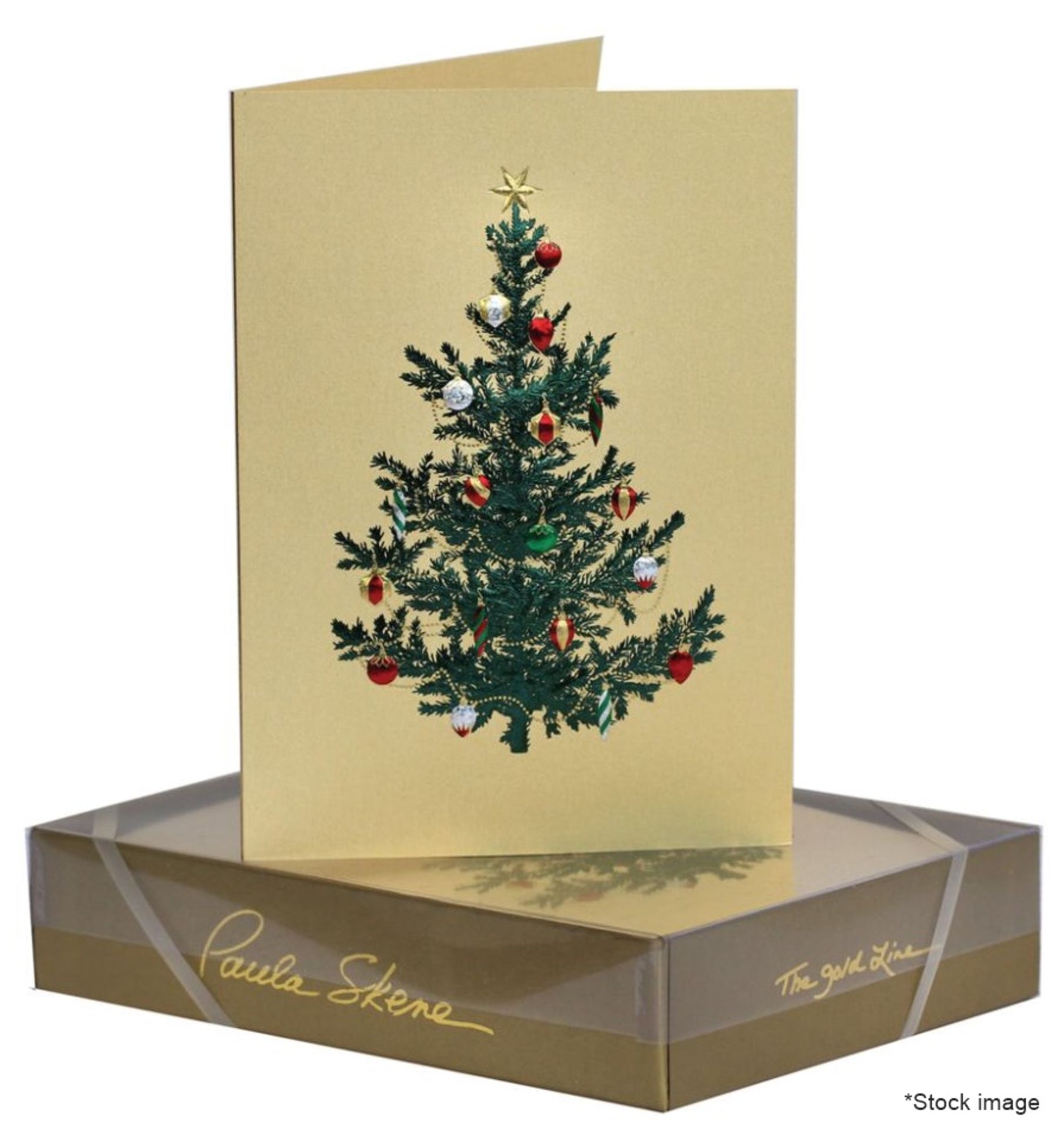 Set Of 8 x PAULA SKENE Designer Christmas Tree Greeting Cards - Original Price £45.00 - Ref: