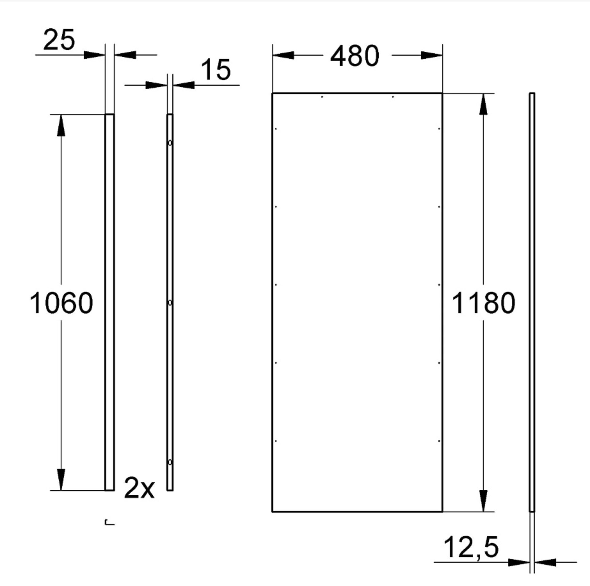 1 x GROHE Rapid SL Cladding, For Bidet, Urinal Elements Or Between Elements - Dimensions: 1180 x 480 - Image 2 of 2