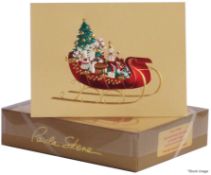 Set Of 8 x PAULA SKENE Designer Christmas Sleigh Greeting Cards - Original Price £45.00 - Ref: