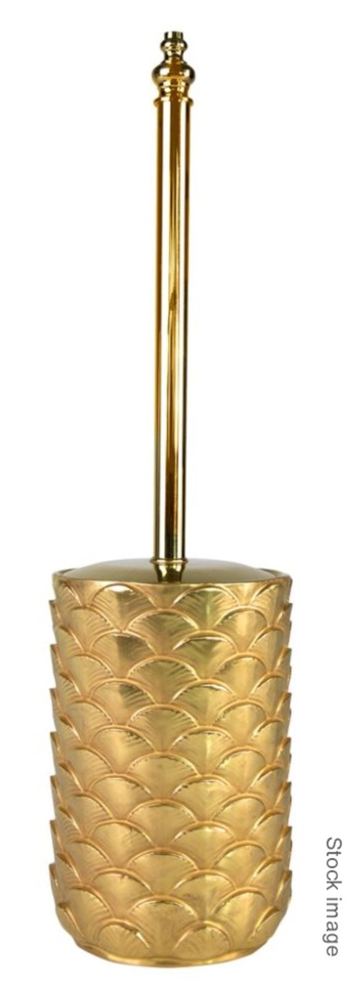 1 x VILLARI 'Peacock' Opulent 24-karat Gold Decorated Porcelain Toilet Brush Holder - RRP £459.00