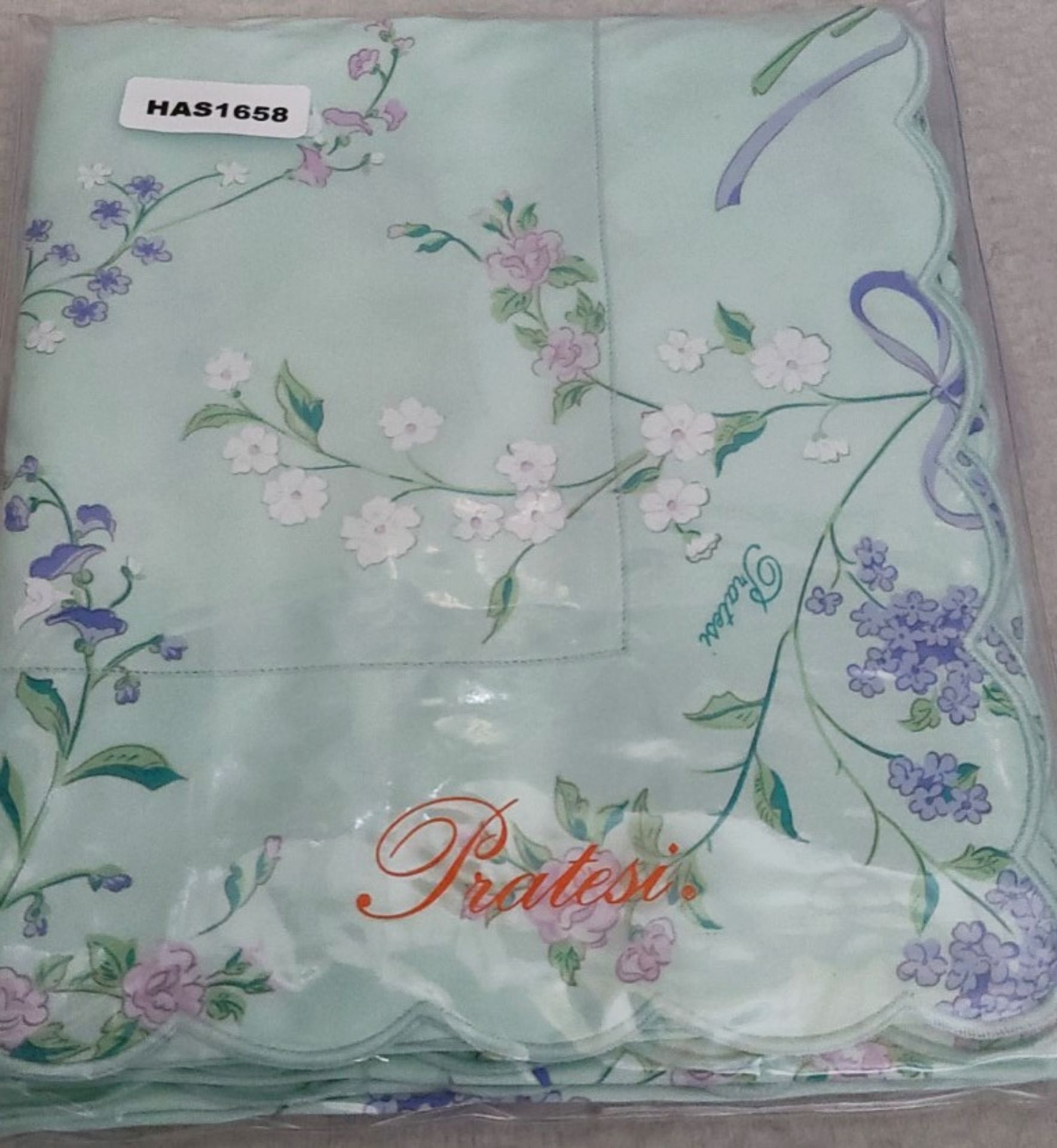 Set Of 2 x PRATESI 'Cina' Floral Print Luxurious Italian Made W/ Egyptian Cotton Sham In Aqua - Image 3 of 4