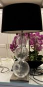 1 x Beautiful PORTO ROMANO Crystal Glass Lamp And Suedette Shade