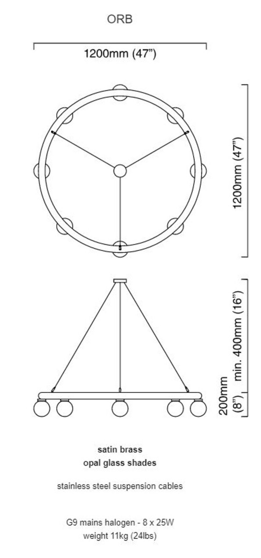 1 x Huge Luxury Statement Circular 8-Light Chandelier In Brass With Opal Shades - Price £3,540 - Image 10 of 10