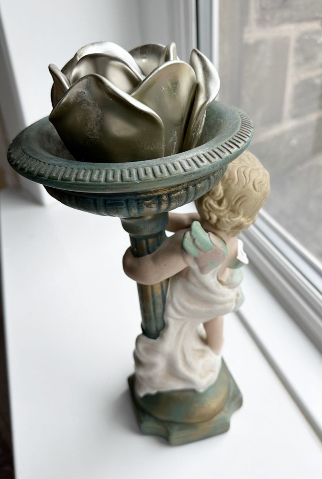 2 x Vintage French Porcelain Cherub Candle Holders - Image 9 of 9