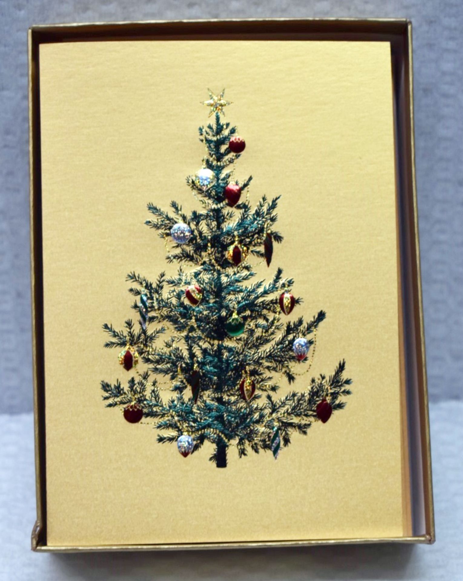 Set Of 8 x PAULA SKENE Designer Christmas Tree Greeting Cards - Original Price £45.00 - Ref: - Image 3 of 5