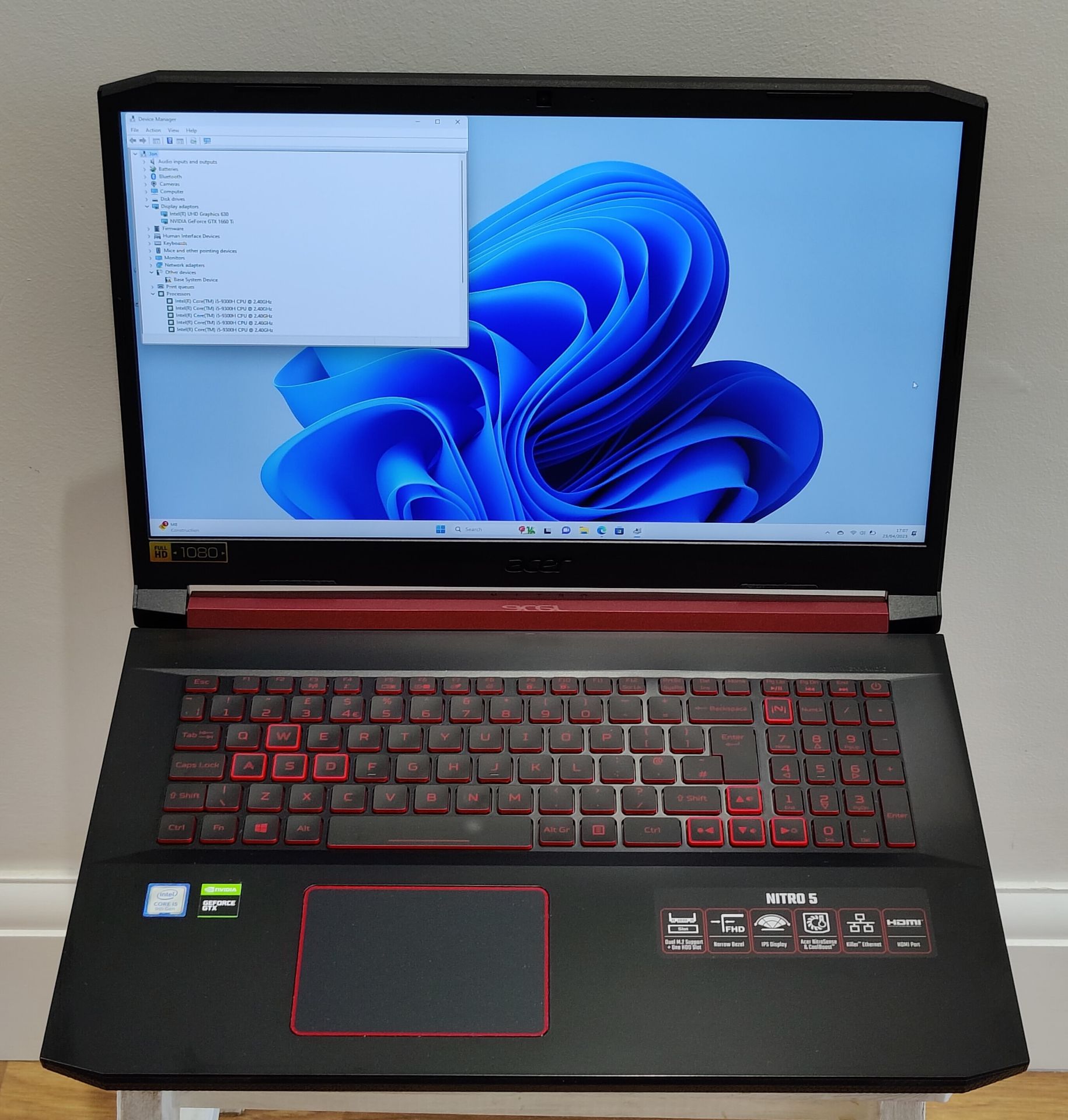 1 x Acer Nitro 17.3 Gaming Laptop - Intel i5-9300H, 16GB DDR4, 500GB M.2 SSD, 6GB GTX1660ti Graphics - Image 4 of 28