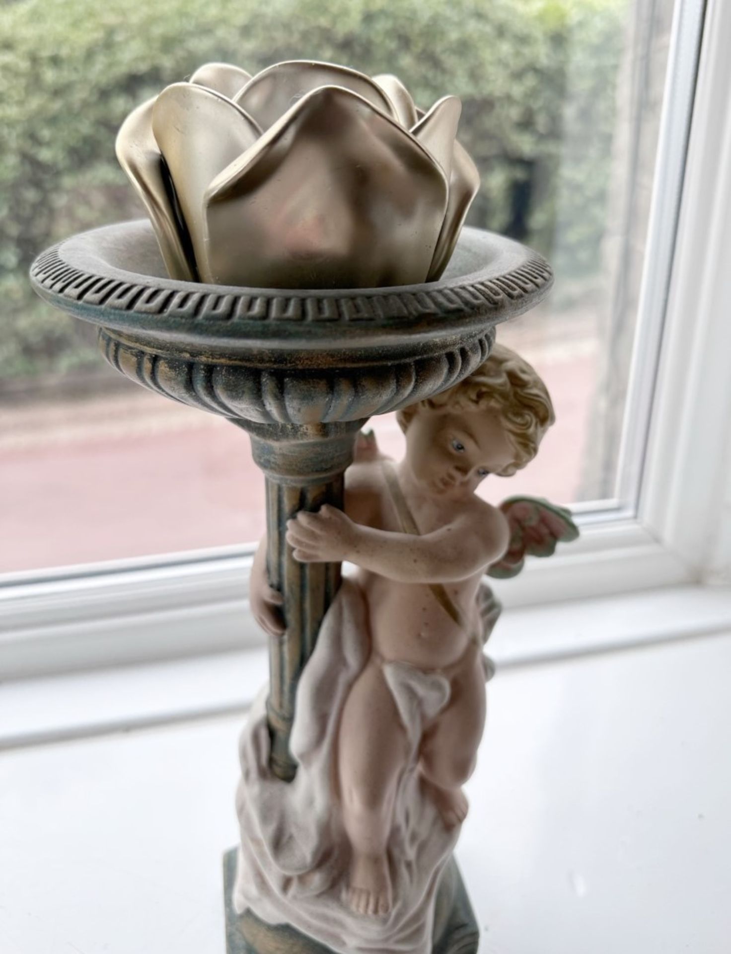2 x Vintage French Porcelain Cherub Candle Holders - Image 6 of 9