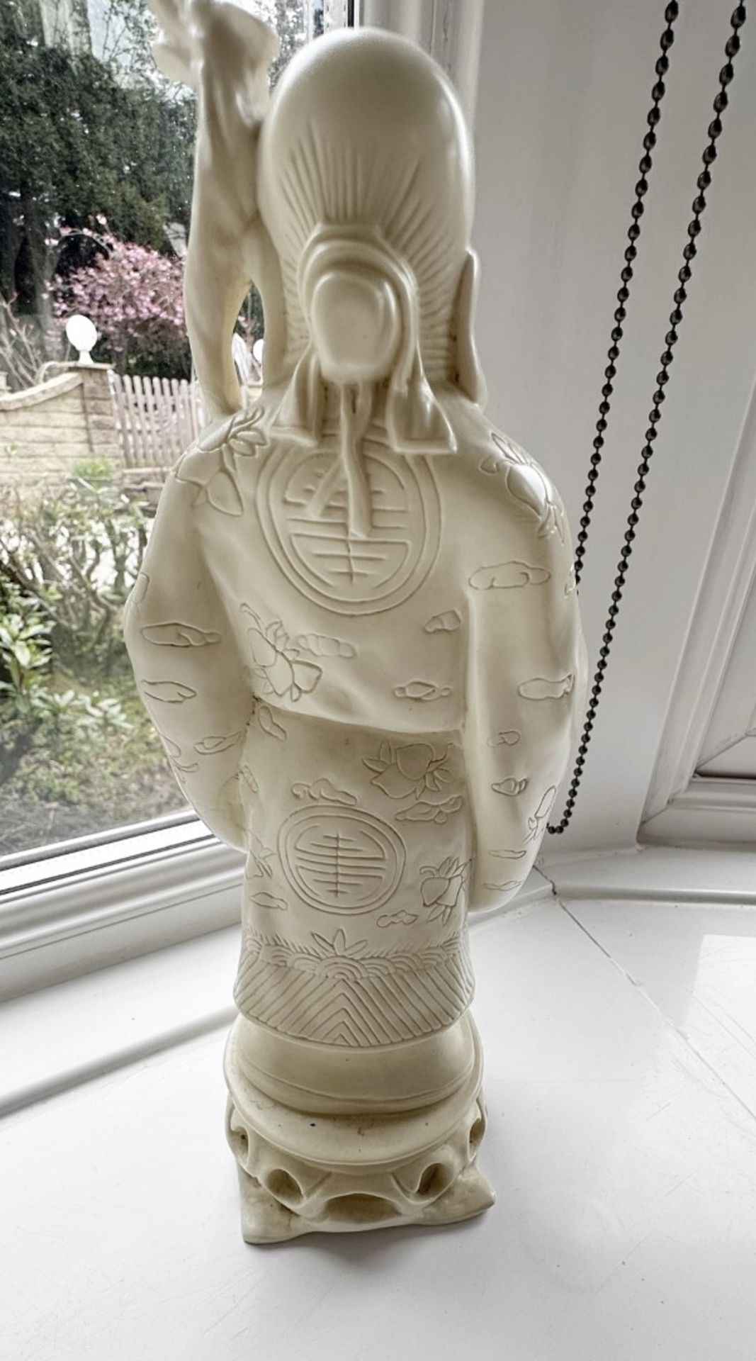 3 x GOOD LUCK Chinese Feng Shui Ivory Resin Statues - Image 6 of 8