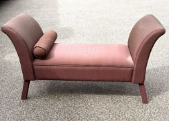 1 x BESPOKE Chaise Longue In Slub Satin With Wooden Legs