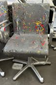 1 x REM Leather Stylist Chair Featuring Especially Commissioned Abstract Paintwork By A Renowned