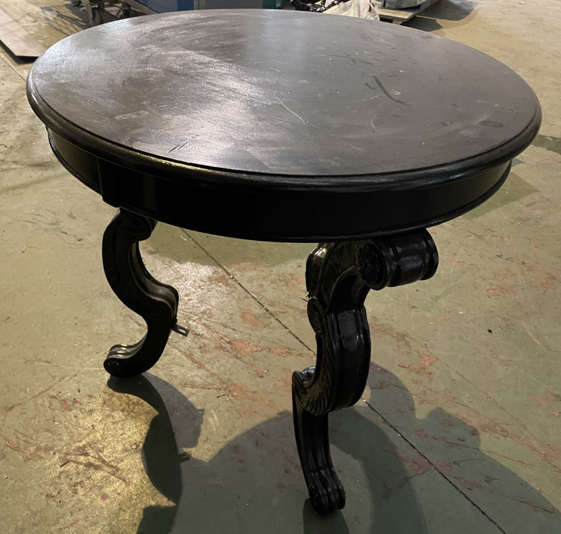 1 x Round Black Painted Wooden Table - Approx 70(D) X 70(H) Cm - Ref: J119 - CL531 - Location: - Image 4 of 5