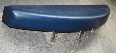 1 x Blue Snake Skin Curved Low Bench With LED Underlighting L240cm