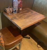 4 x Square Restaurant Dining Tables With Cast Iron Bases and Rustic Solid Wooden Tops -