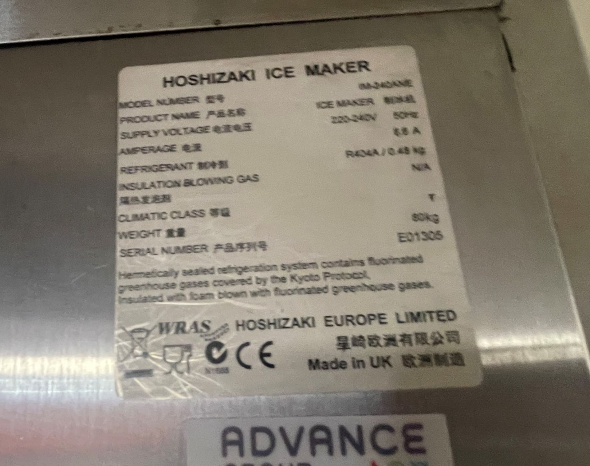 1 x Hoshizaki IM-240ANE Ice Cube Maker (240kg/24hr) With Ice Bin - Current Model - RRP £5,800 - Image 5 of 10